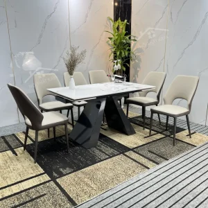 Bộ Bàn Ăn Mặt Đá Thông Minh Ky-gh43 Kéo Dài Chân A – 6 Ghế Joyce (3)