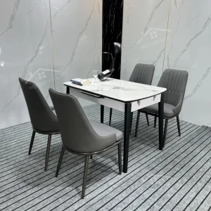 Bộ Bàn Ăn Mặt Đá Thông Minh Ky-gh44 Mở Rộng Kéo Dài – 4 Ghế Monet Vip (1)