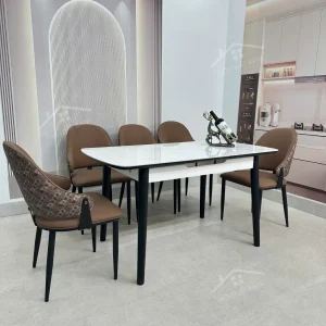 Bộ Bàn Ăn Mặt Đá Thông Minh Mở Rộng K25 – 6 Ghế Gina (1)