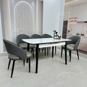 Bộ Bàn Ăn Mặt Đá Thông Minh Mở Rộng K25 – 6 Ghế Kenzo (3)