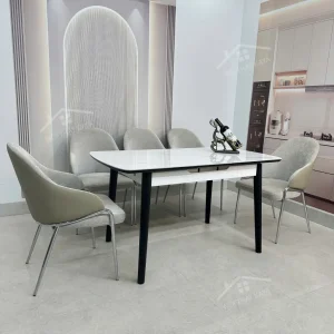 Bộ Bàn Ăn Mặt Đá Thông Minh Mở Rộng K25 – 6 Ghế Lucy (3)