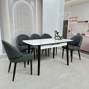 Bộ Bàn Ăn Mặt Đá Thông Minh Mở Rộng K25 – 6 Ghế Polo (1)
