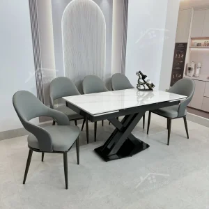 Bộ Bàn Ăn Mặt Đá Thông Minh Mở Rộng K44 – 6 Ghế Alix (2)