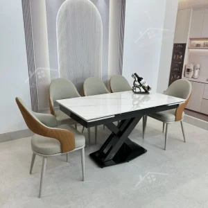 Bộ Bàn Ăn Mặt Đá Thông Minh Mở Rộng K44 – 6 Ghế Alix (3)