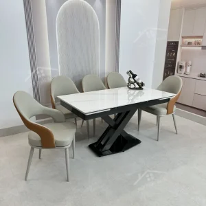 Bộ Bàn Ăn Mặt Đá Thông Minh Mở Rộng K44 – 6 Ghế Alix (4)