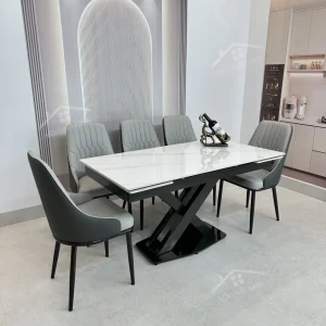 Bộ Bàn Ăn Mặt Đá Thông Minh Mở Rộng K44 – 6 Ghế Monet Vip (4)