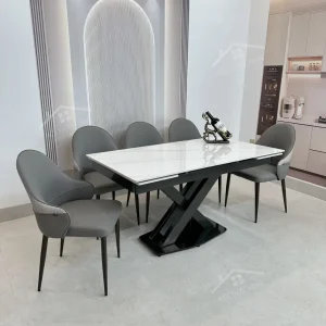 Bộ Bàn Ăn Mặt Đá Thông Minh Mở Rộng K44 – 6 Ghế Rex (4)