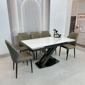 Bộ Bàn Ăn Mặt Đá Thông Minh Mở Rộng K44 – 6 Ghế Roman (1)