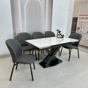 Bộ Bàn Ăn Mặt Đá Thông Minh Mở Rộng K44 – 6 Ghế Rona (2)