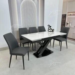 Bộ Bàn Ăn Mặt Đá Thông Minh Mở Rộng K44 – 6 Ghế Viking (2)