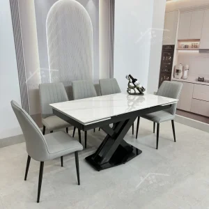 Bộ Bàn Ăn Mặt Đá Thông Minh Mở Rộng K44 – 6 Ghế Viking (3)