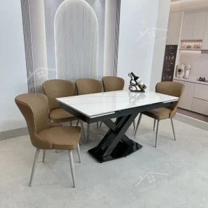Bộ Bàn Ăn Mặt Đá Thông Minh Mở Rộng K44 – 6 Ghế Xavia (2)