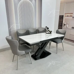 Bộ Bàn Ăn Mặt Đá Thông Minh Mở Rộng K44 – 6 Ghế Xavia (3)