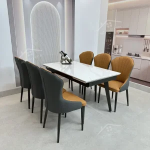 Bộ Bàn Ăn Mặt Đá Thông Minh Mở Rộng K57 – 6 Ghế Ella (1)