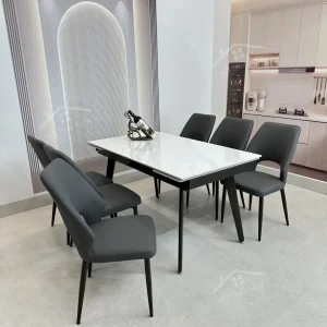 Bộ Bàn Ăn Mặt Đá Thông Minh Mở Rộng K57 – 6 Ghế Joyce (1)
