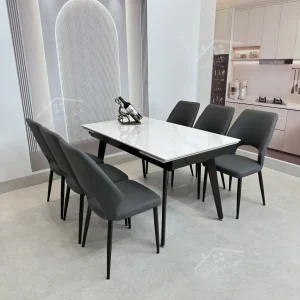 Bộ Bàn Ăn Mặt Đá Thông Minh Mở Rộng K57 – 6 Ghế Joyce (2)
