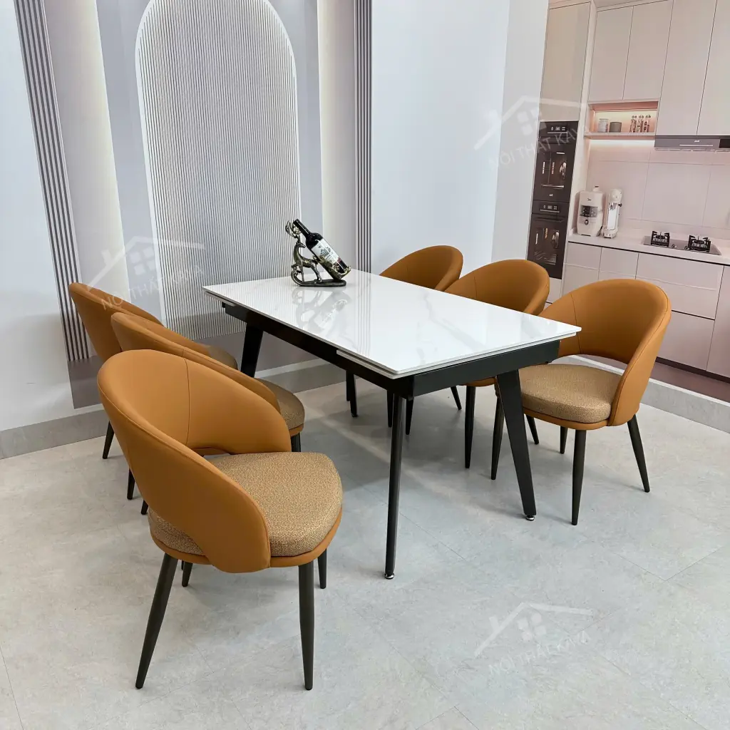 Bộ Bàn Ăn Mặt Đá Thông Minh Mở Rộng K57 – 6 Ghế Kenzo (5)