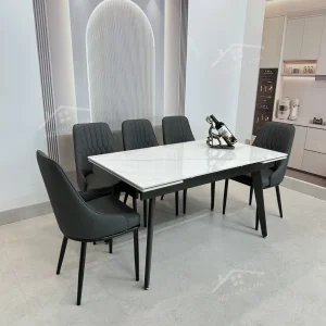Bộ Bàn Ăn Mặt Đá Thông Minh Mở Rộng K57 – 6 Ghế Monet Vip (3)