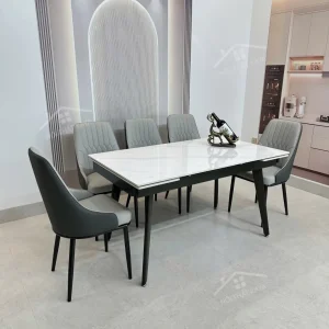Bộ Bàn Ăn Mặt Đá Thông Minh Mở Rộng K57 – 6 Ghế Monet Vip (4)