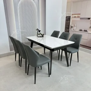 Bộ Bàn Ăn Mặt Đá Thông Minh Mở Rộng K57 – 6 Ghế Roman (2)