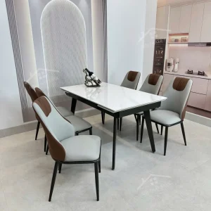 Bộ Bàn Ăn Mặt Đá Thông Minh Mở Rộng K57 – 6 Ghế Spot (1)