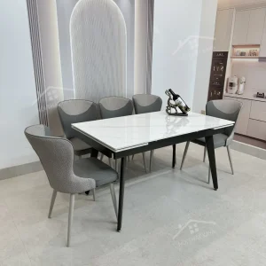 Bộ Bàn Ăn Mặt Đá Thông Minh Mở Rộng K57 – 6 Ghế Xavia (1)