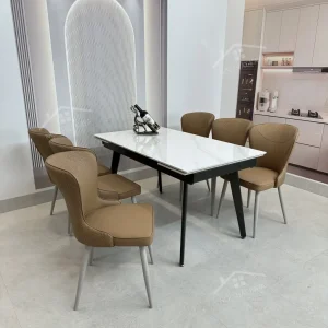 Bộ Bàn Ăn Mặt Đá Thông Minh Mở Rộng K57 – 6 Ghế Xavia (2)
