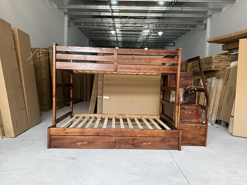 Giường 2 tầng 1m-1m2 có hộc kéo GT167