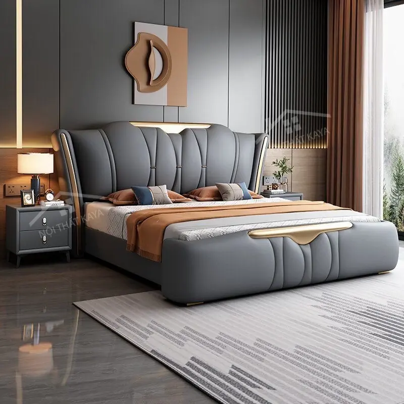 Giường Bọc Nệm đầu Kiểu Gndk026 (3)